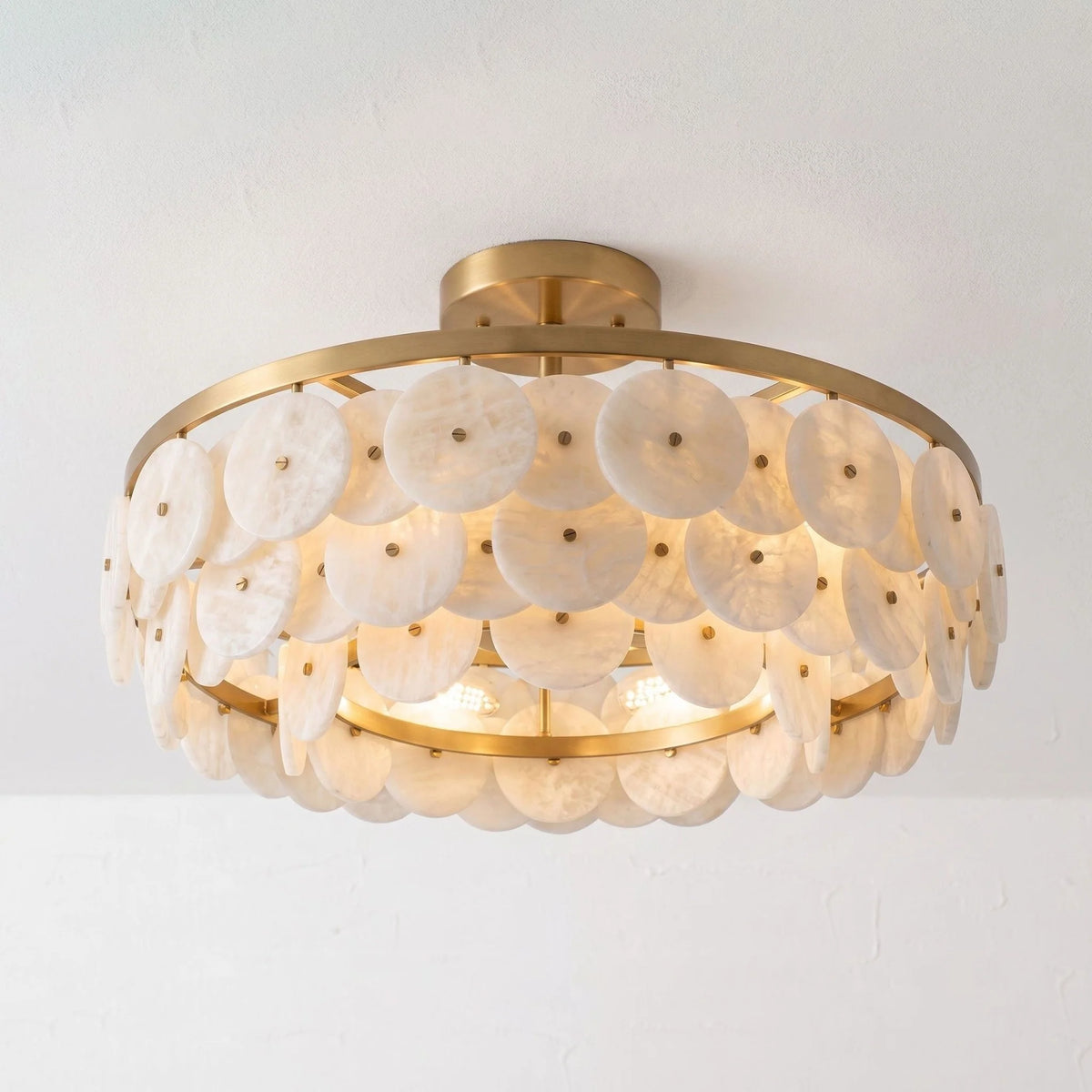 Sorrel Alabaster Disc Chandelier