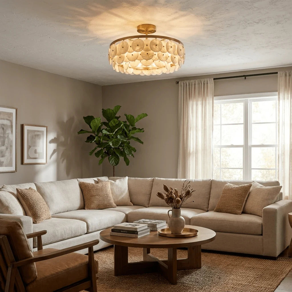 Sorrel Alabaster Disc Chandelier