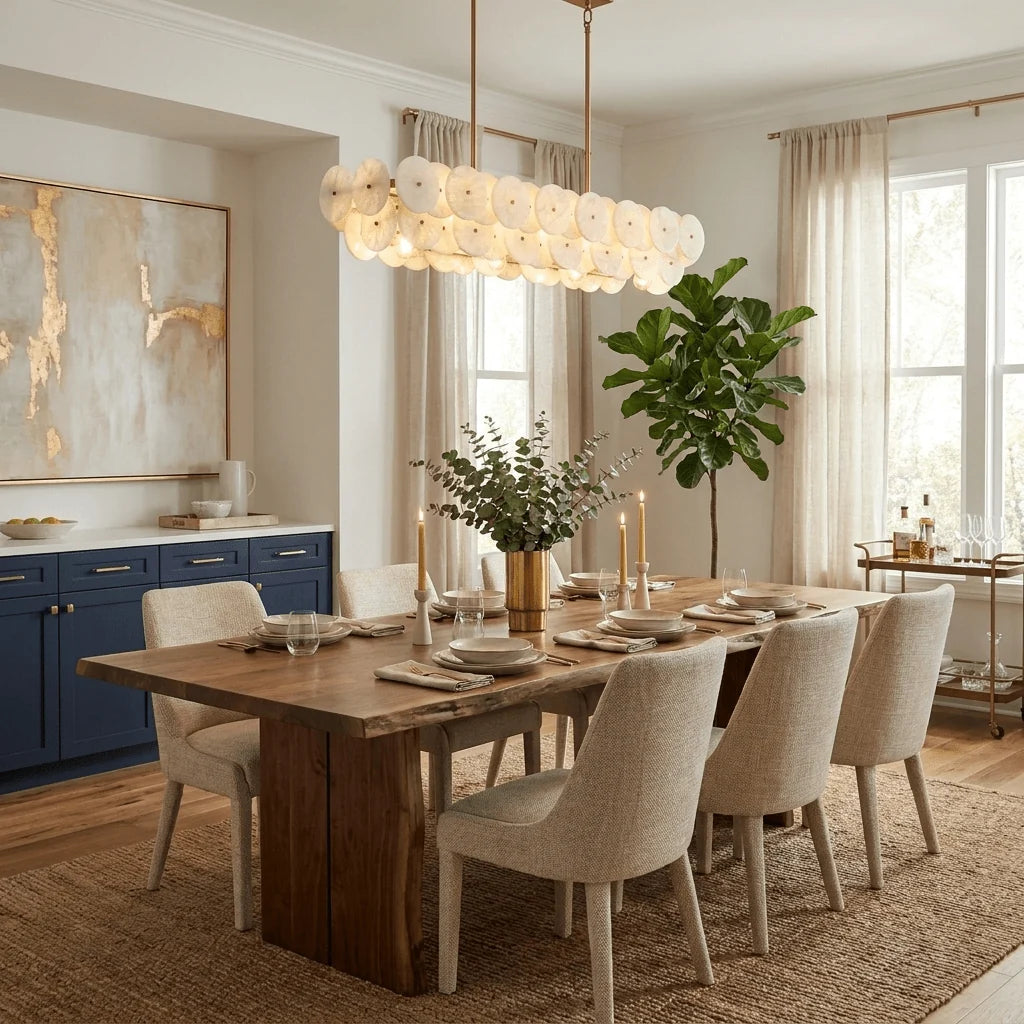 Sorrel Linear Alabaster Disc Chandelier