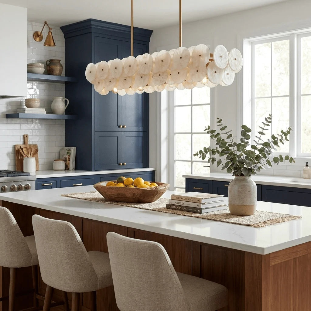Sorrel Linear Alabaster Disc Chandelier
