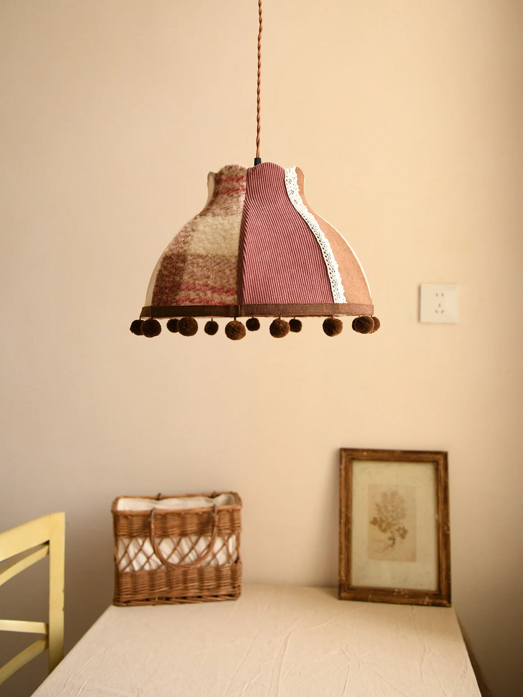 Clover Pom-Pom Trim Pendant Light