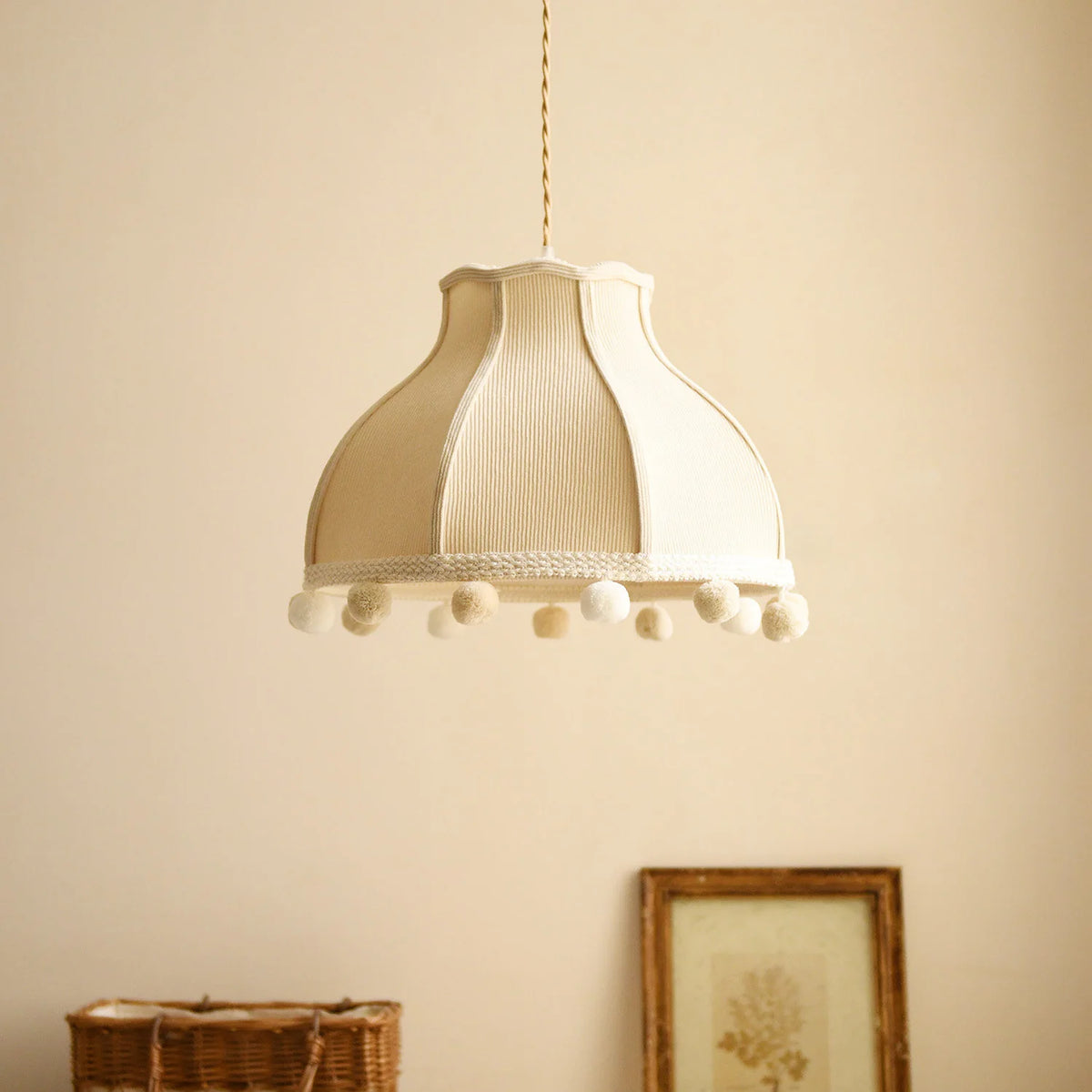 Clover Pom-Pom Trim Pendant Light
