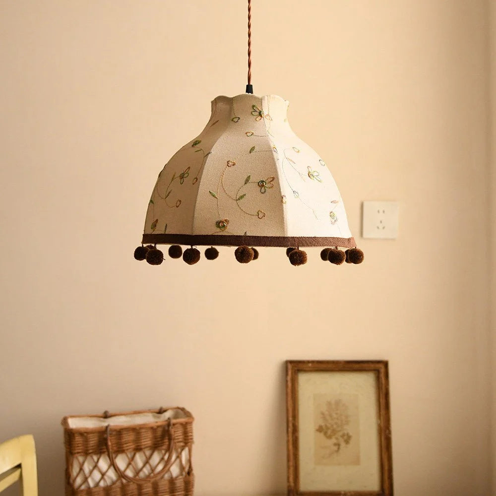 Clover Pom-Pom Trim Pendant Light