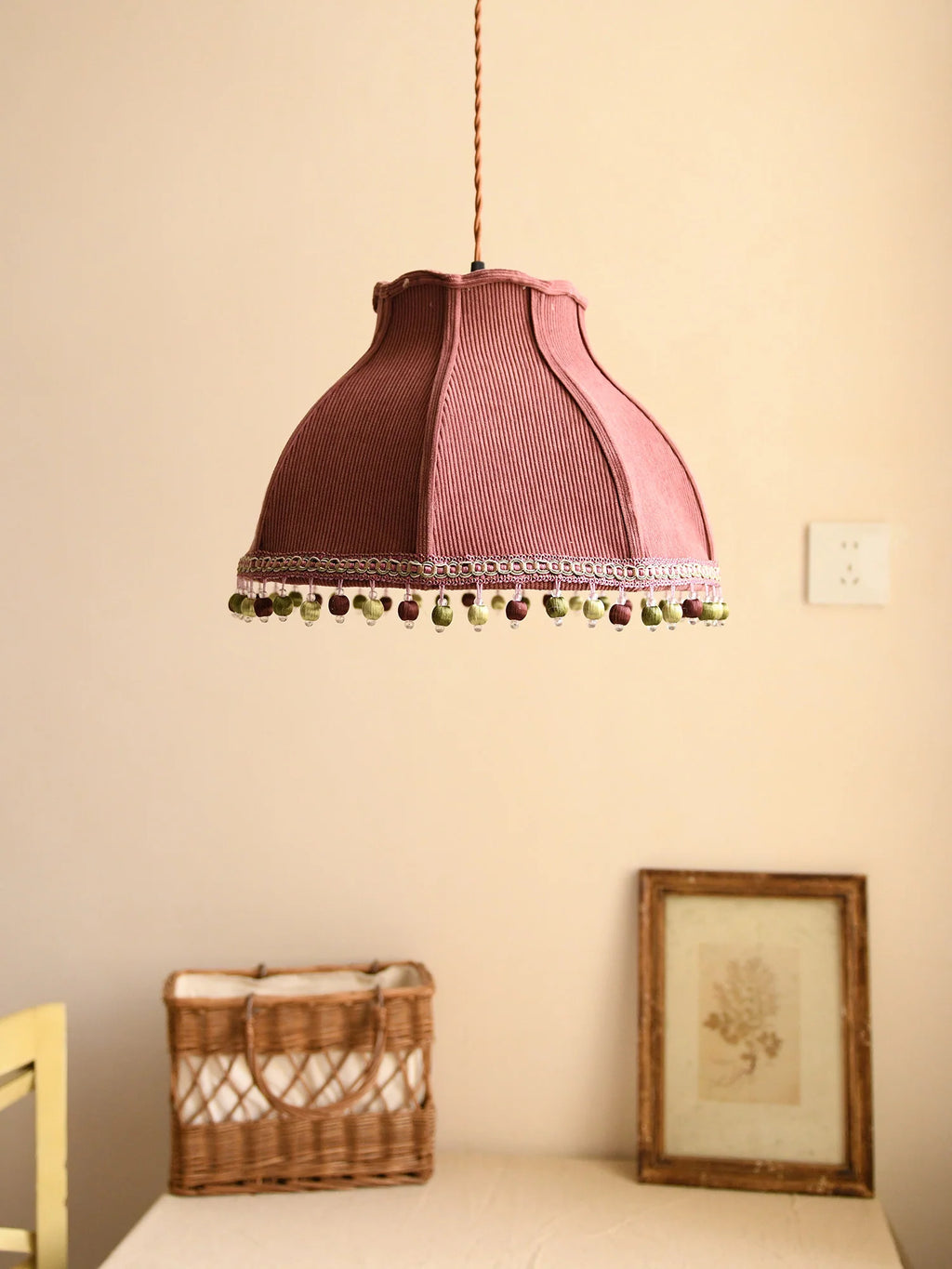 Clover Pom-Pom Trim Pendant Light
