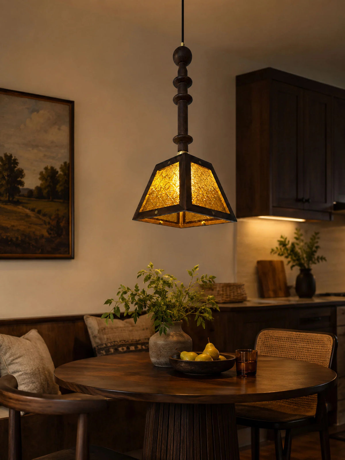 Timber Glass Pendant Light