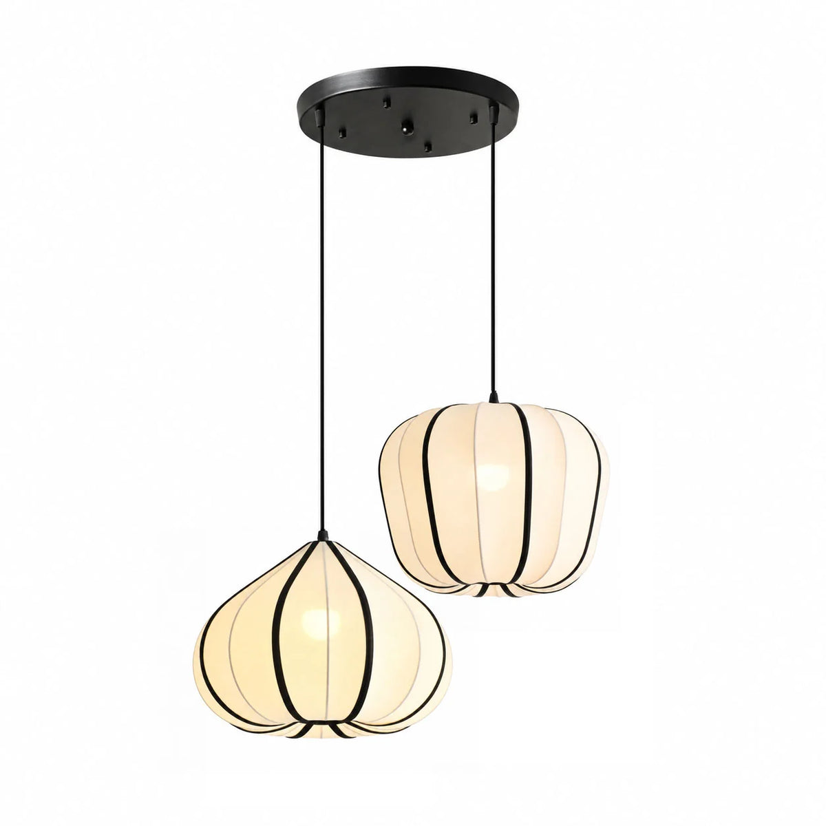 Husk Ribbed Stretch Fabric Pendant Lamp
