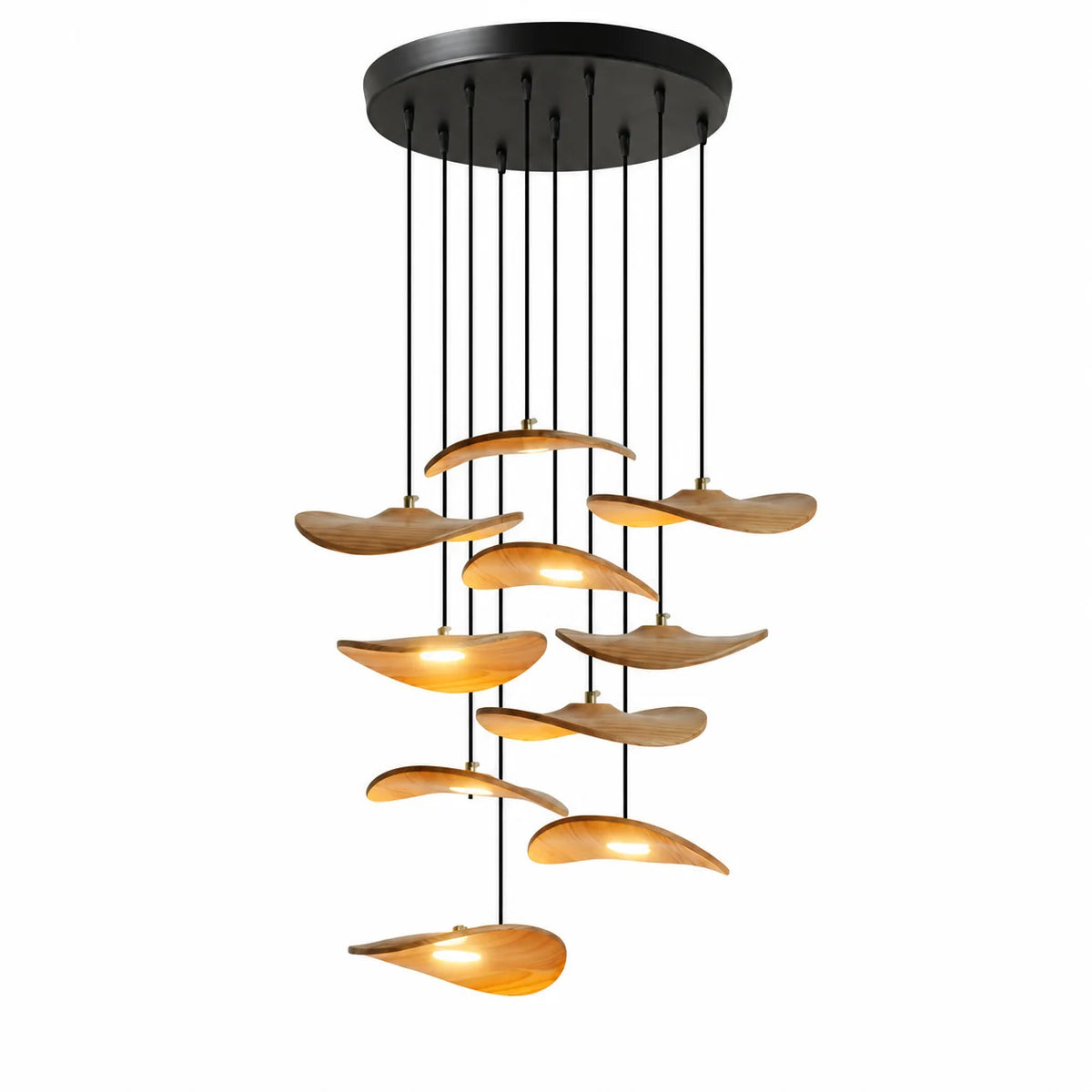Gyre Wood Blade Chandelier