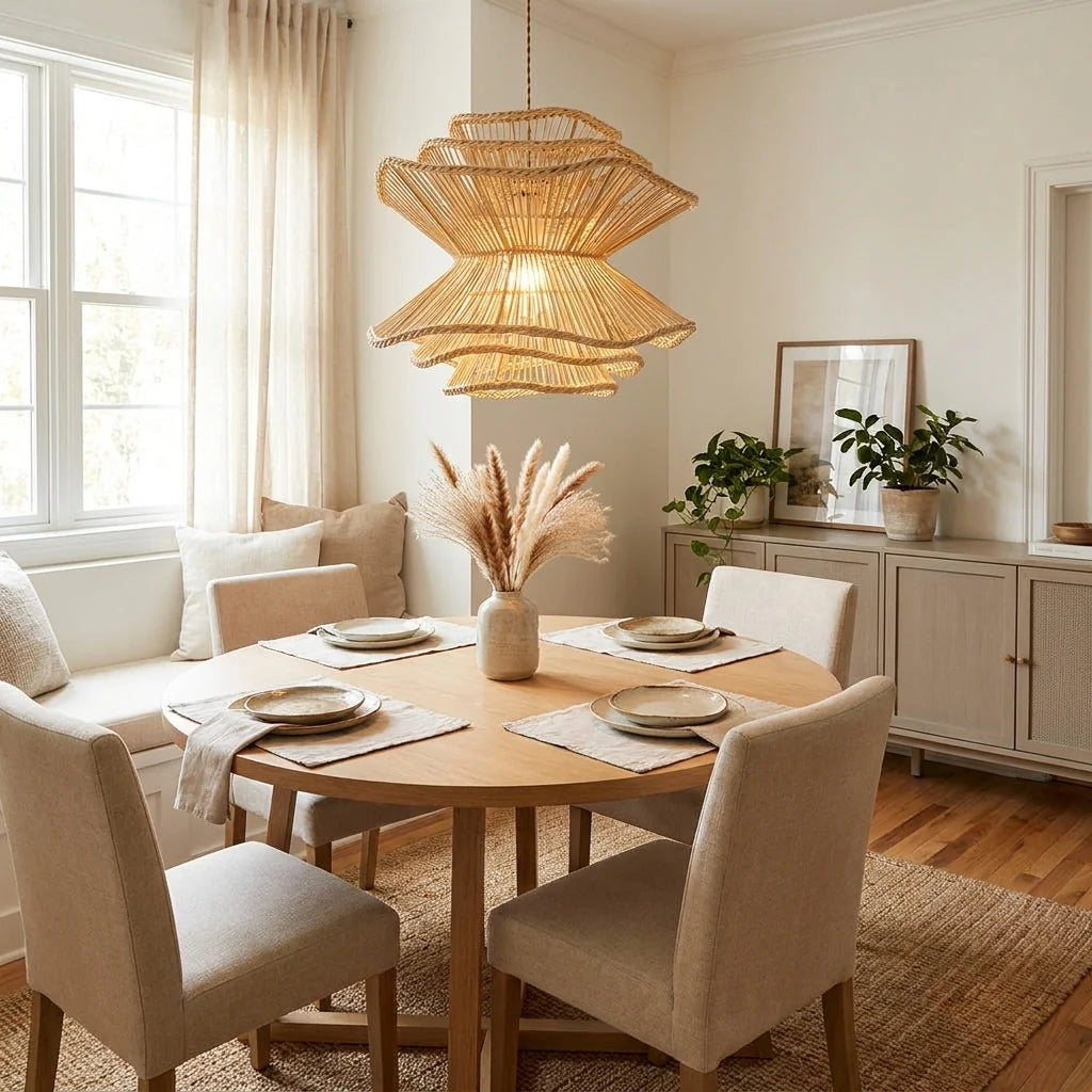 Ripple Tiered Rattan Pendant Lamp
