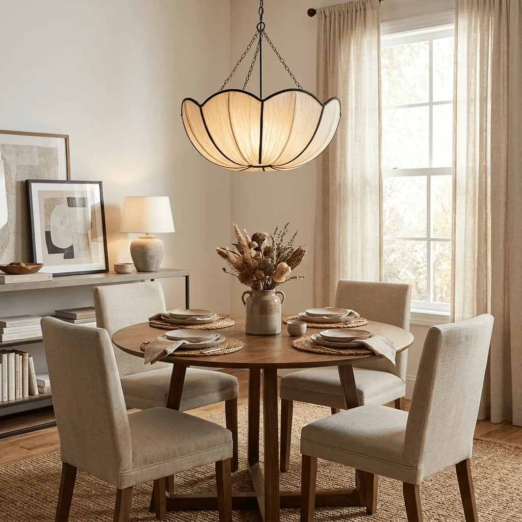 Poppy Scalloped Fabric Pendant Lamp