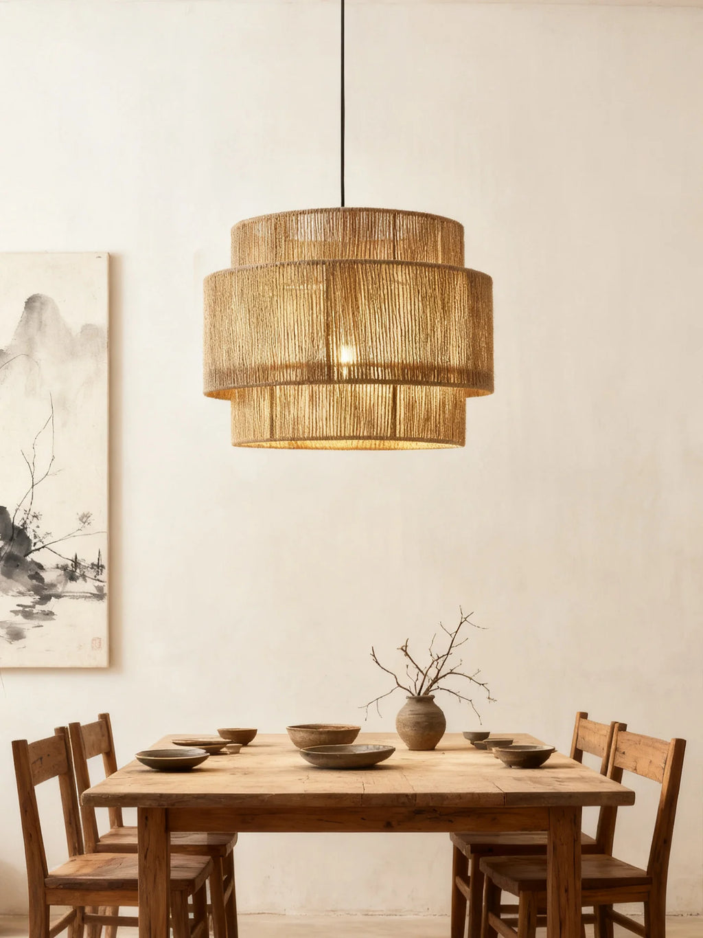 Tambour Rope Drum Pendant Lamp