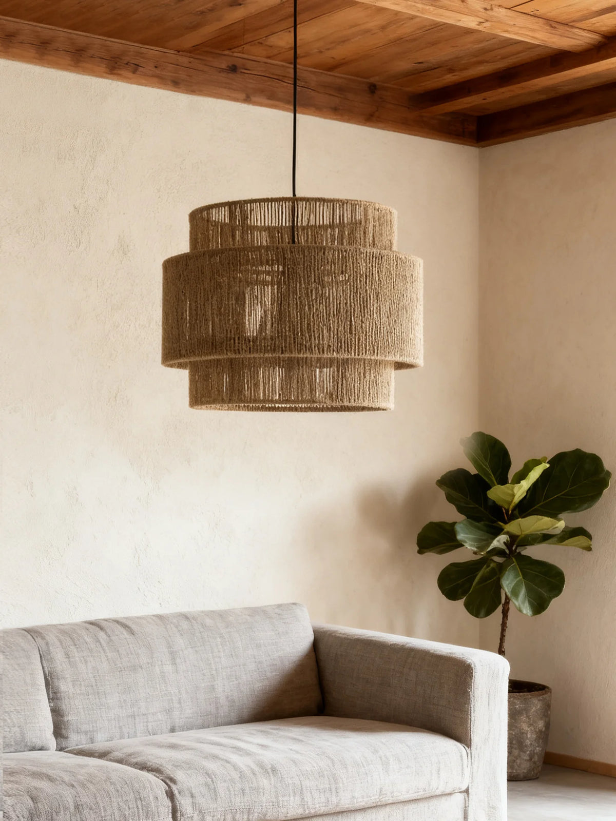 Tambour Rope Drum Pendant Lamp
