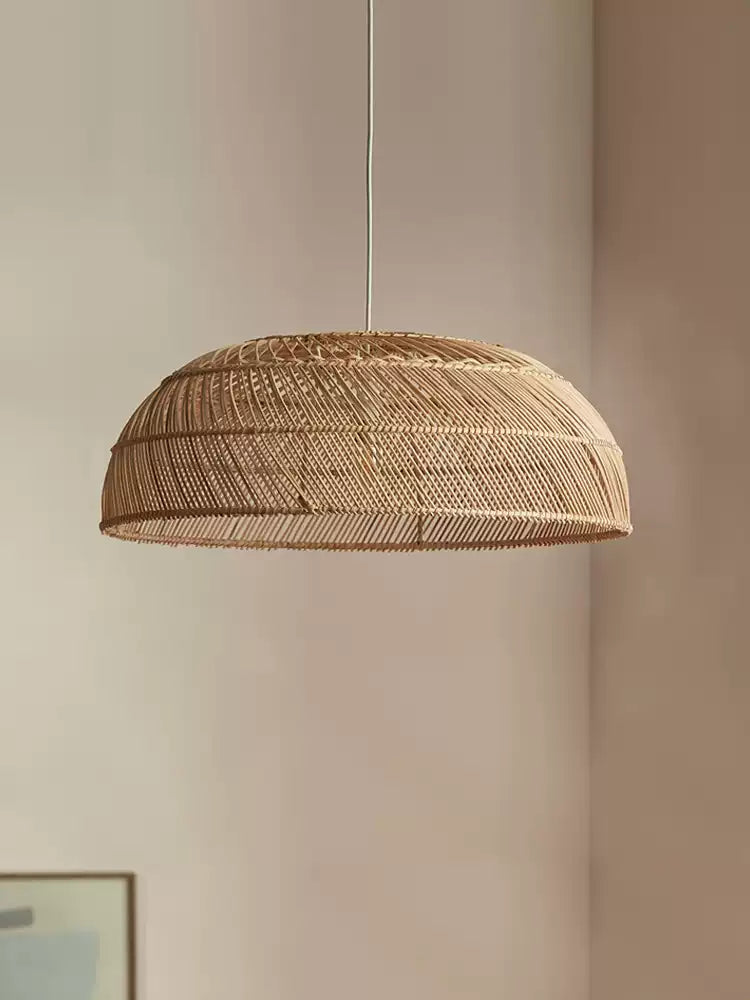 Saucer Woven Rattan Pendant Lamp