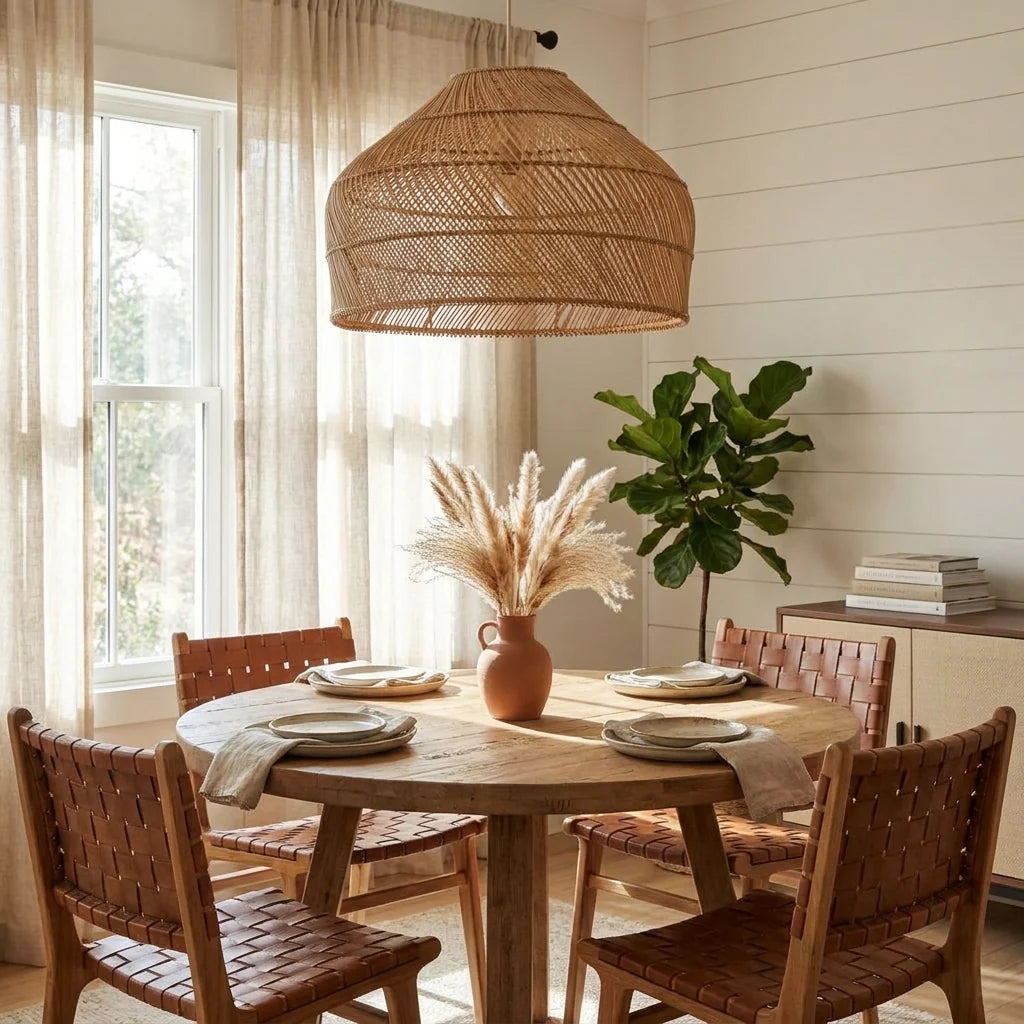 Whirl Woven Rattan Pendant Lamp