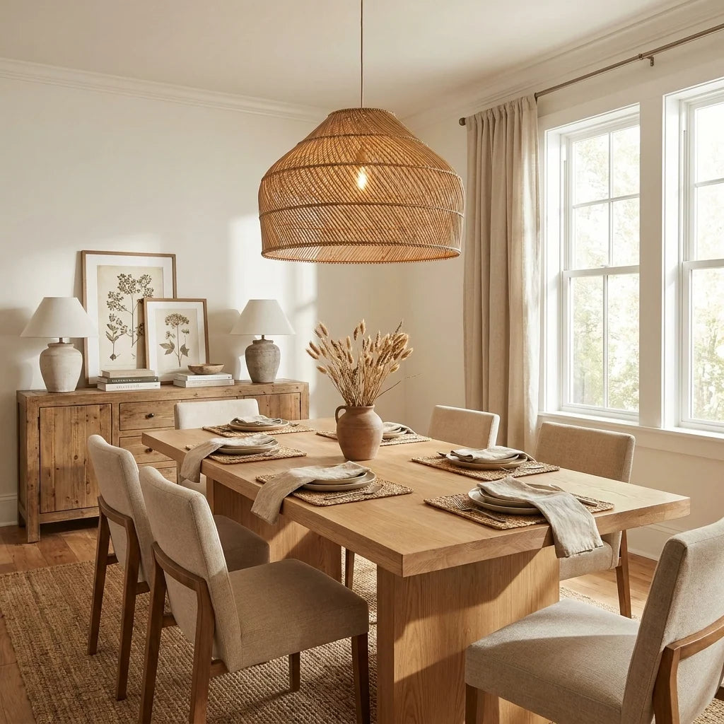 Whirl Woven Rattan Pendant Lamp