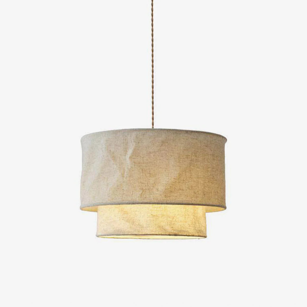 Flax Linen Drum Pendant Lamp