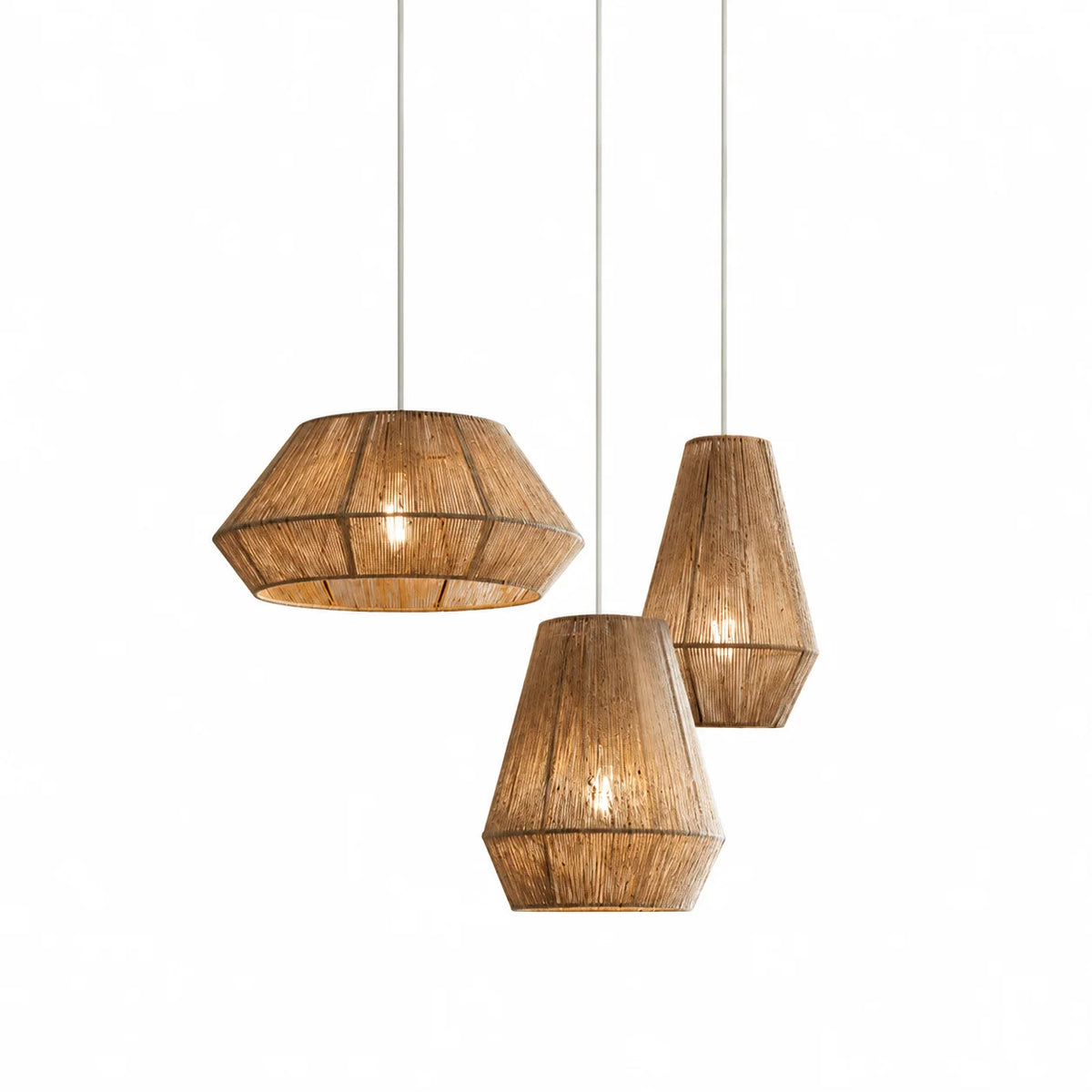 Twine Faceted Rope Pendant Lamp