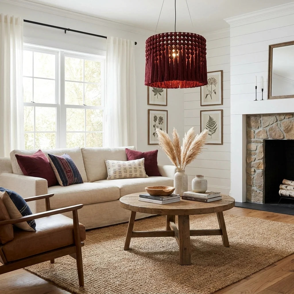 Yarrow Macrame Tassel Pendant Lamp