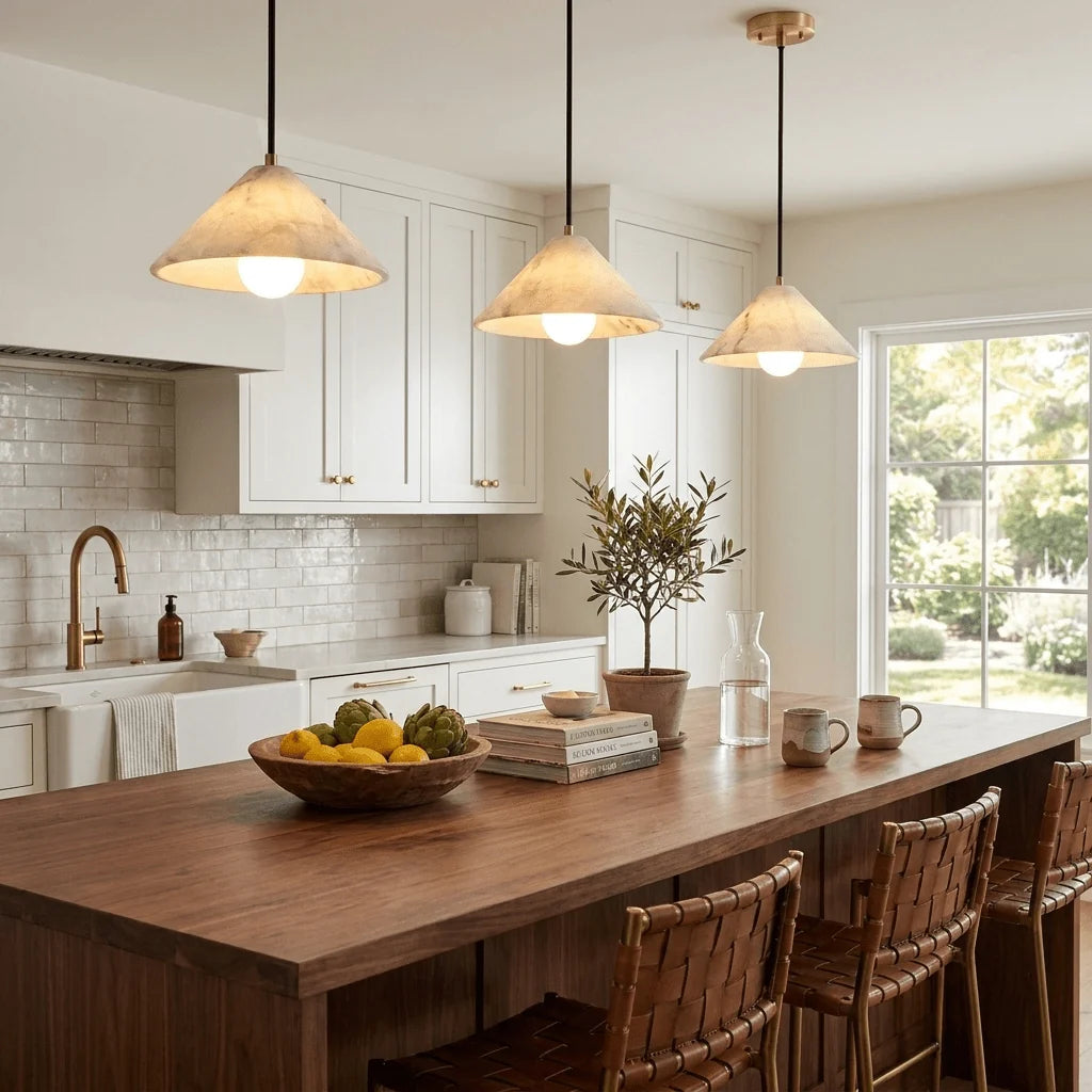 Amara Alabaster Cone Pendant Lamp