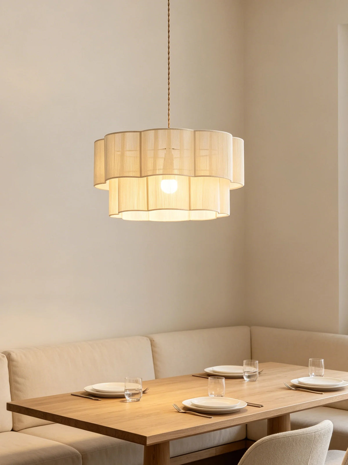 Peony Cotton Cord Pendant Lamp