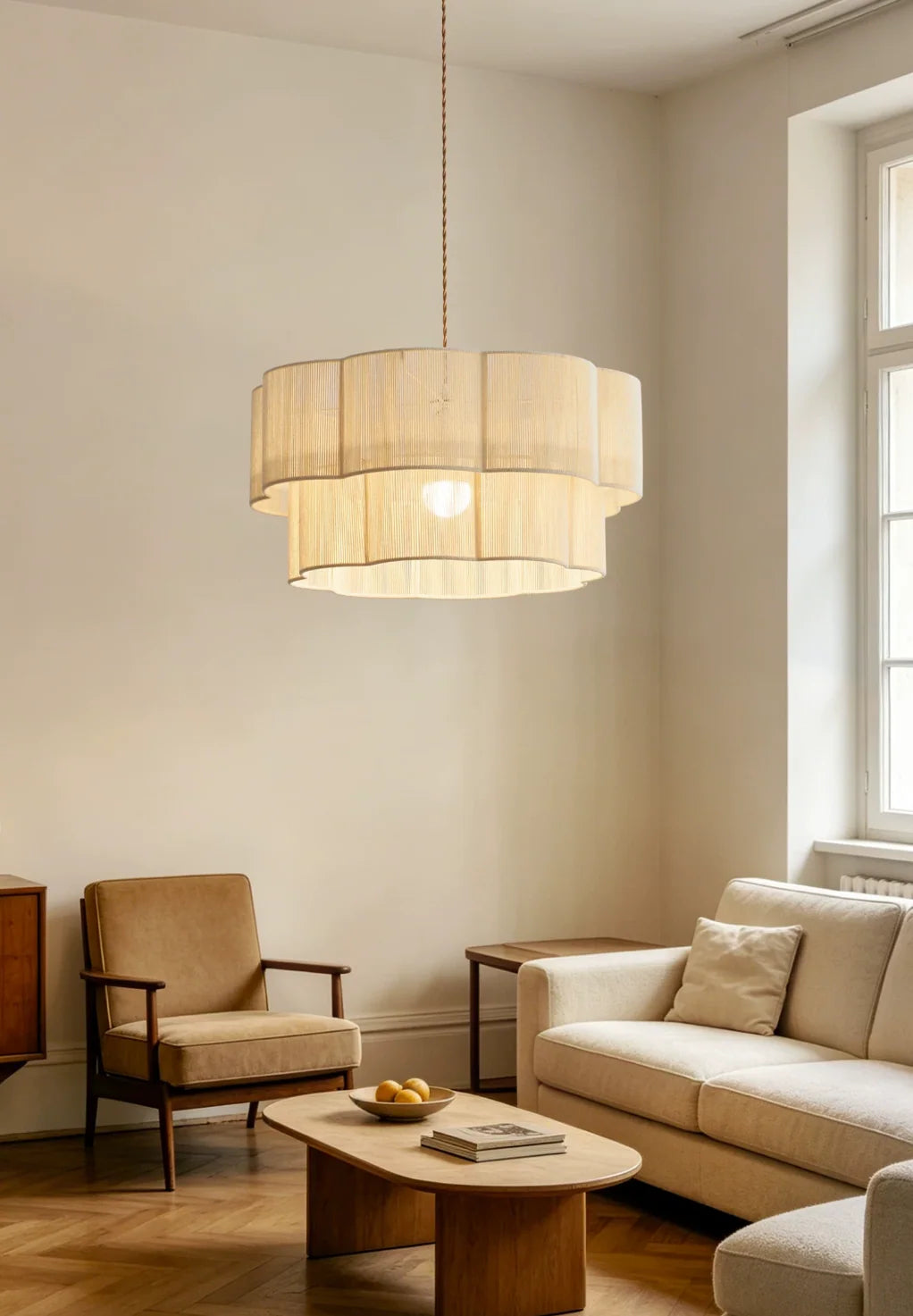 Peony Cotton Cord Pendant Lamp