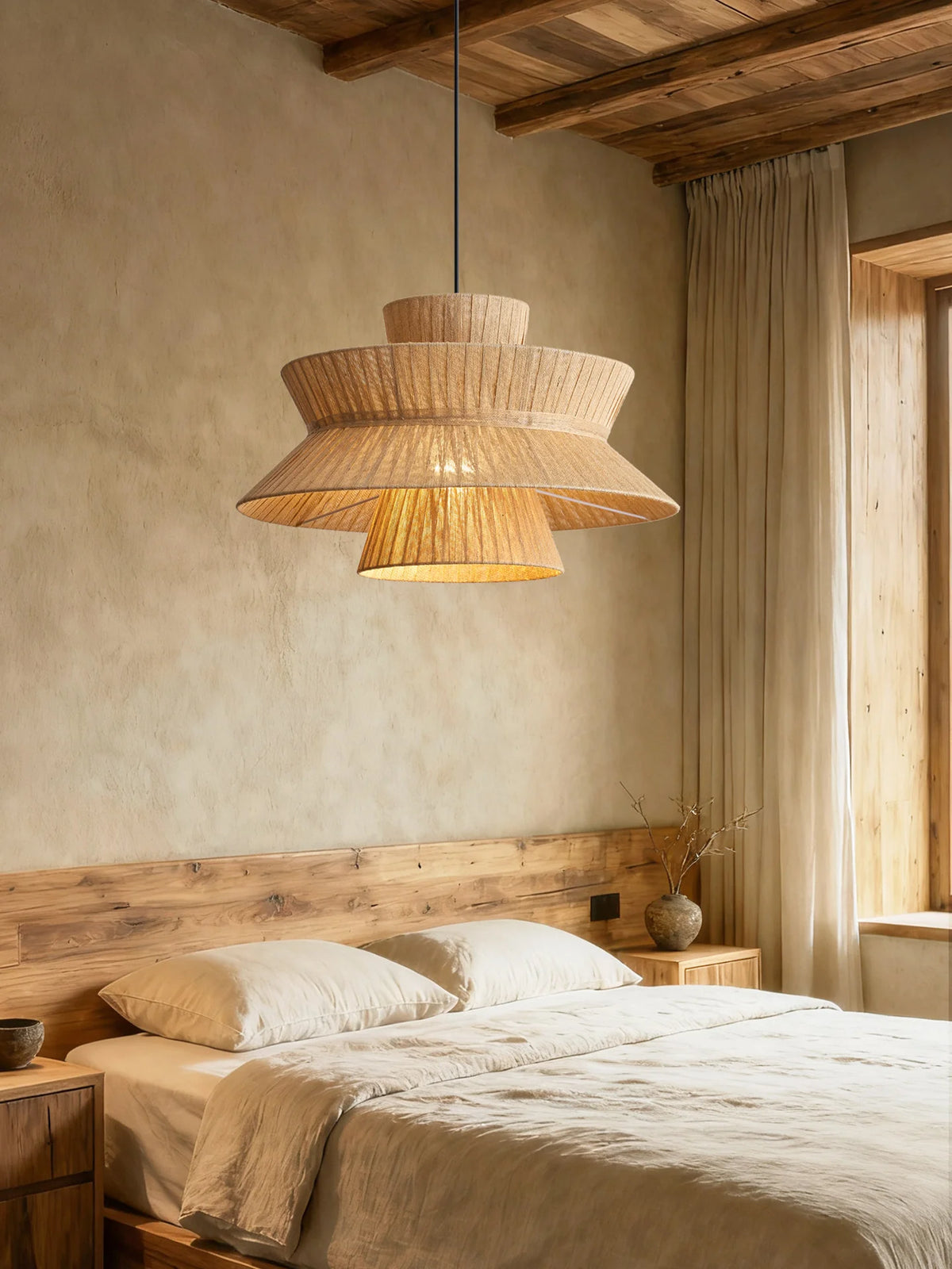 Anemone Tiered Linen Pendant Lamp