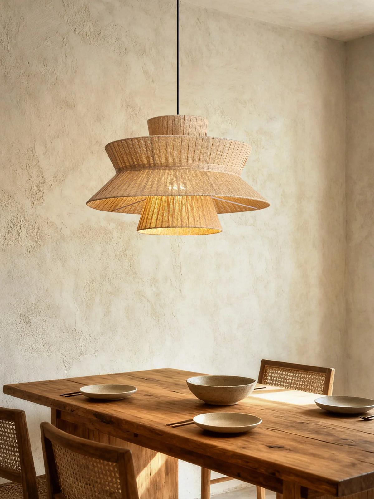 Anemone Tiered Linen Pendant Lamp