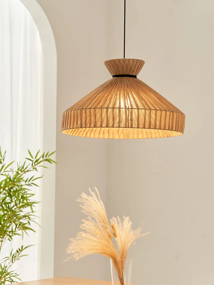 Foxglove Fluted Jute Pendant Lamp