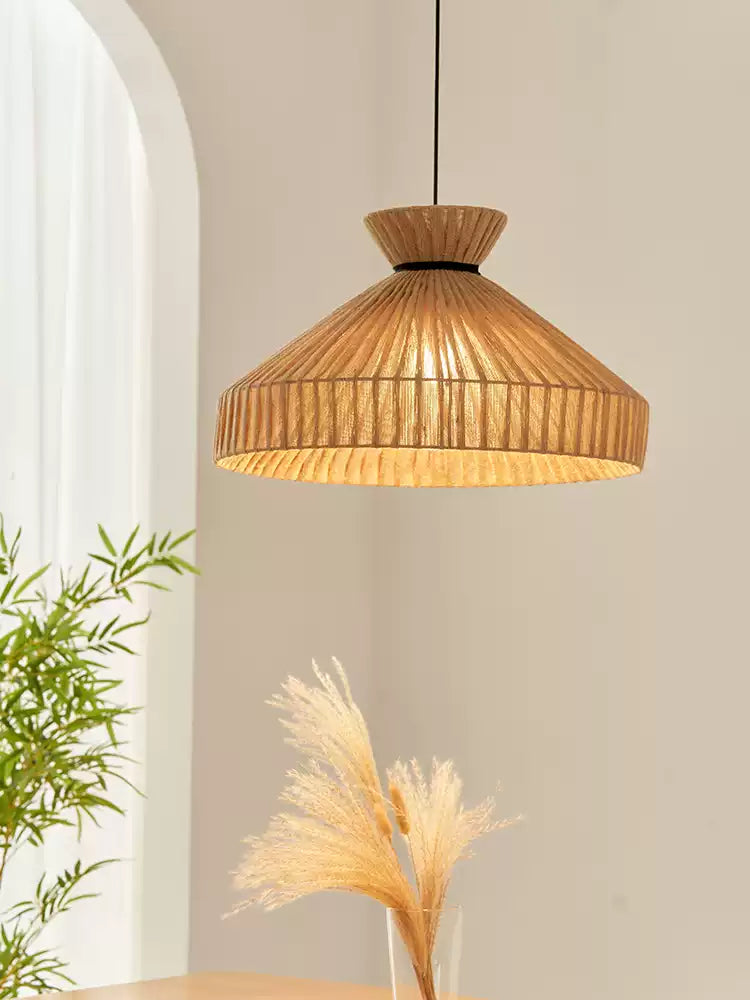 Foxglove Fluted Jute Pendant Lamp