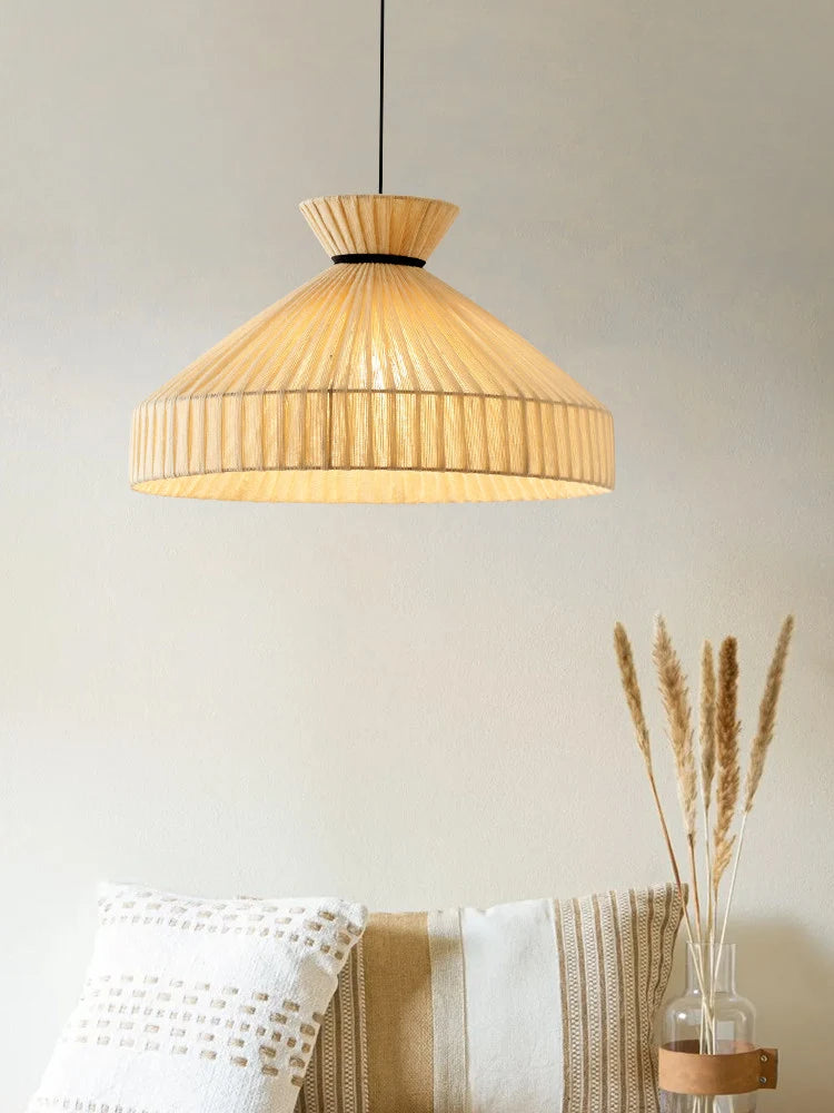 Foxglove Fluted Jute Pendant Lamp