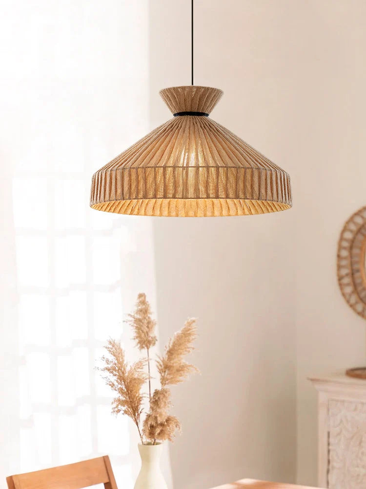 Foxglove Fluted Jute Pendant Lamp