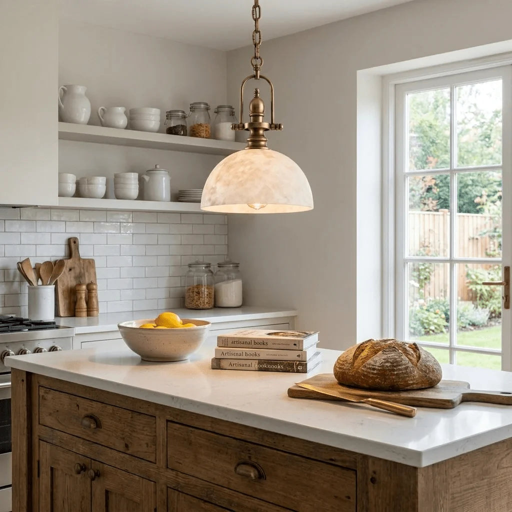 Foundry Alabaster Dome Pendant Lamp