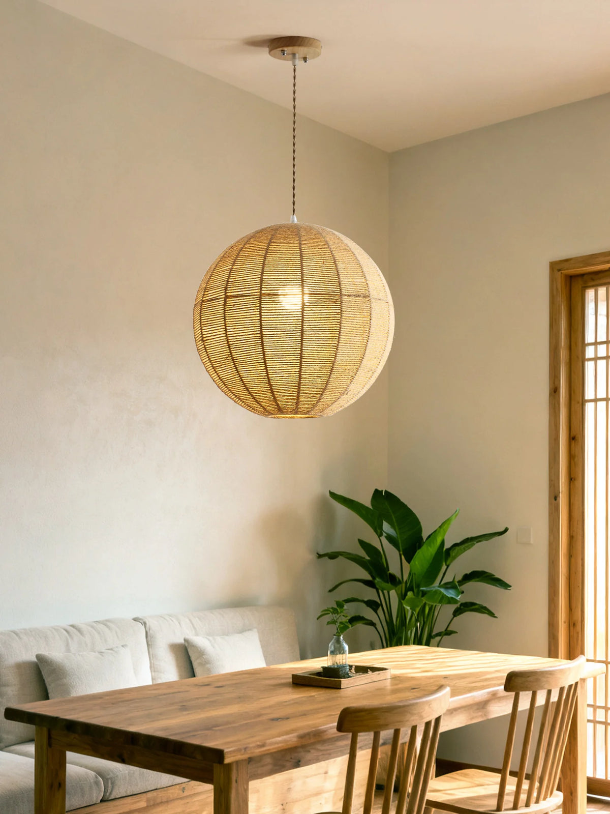 Atlas Rope Globe Pendant Lamp
