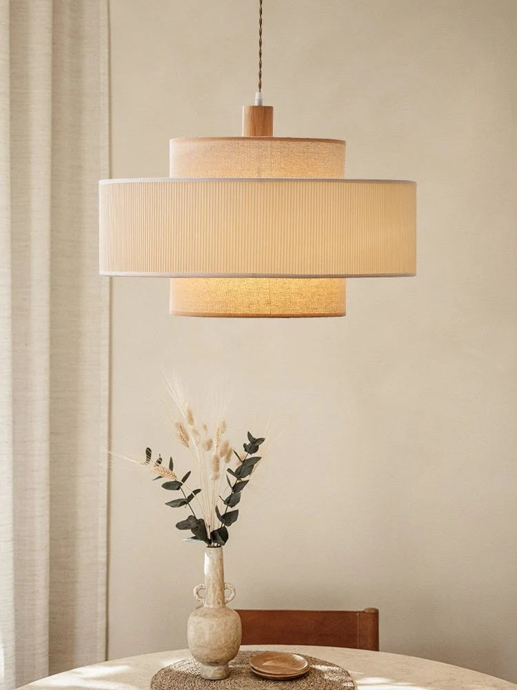 Tiered Linen Pendant Lamp