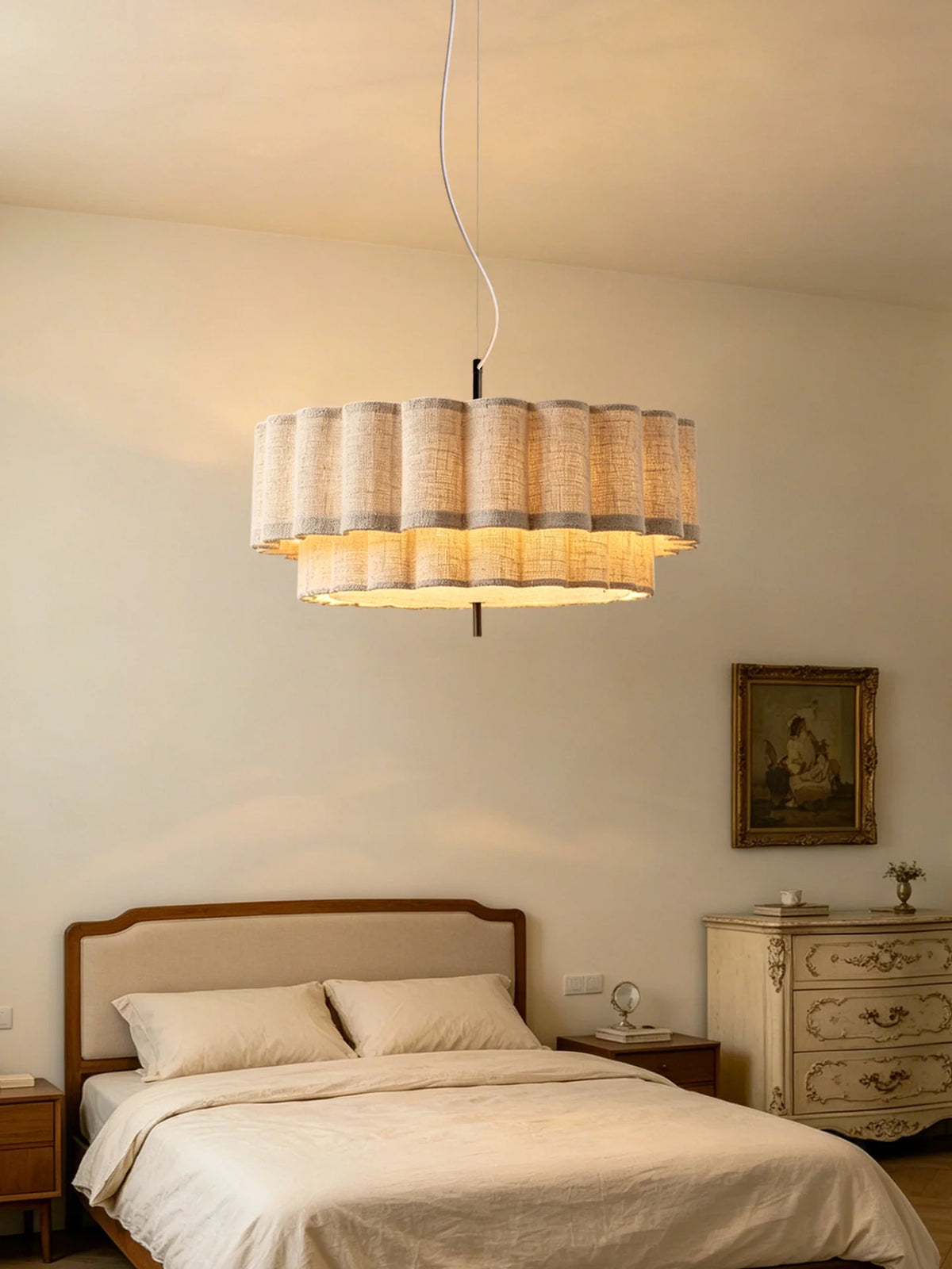 Rowan Fluted Fabric Pendant Lamp
