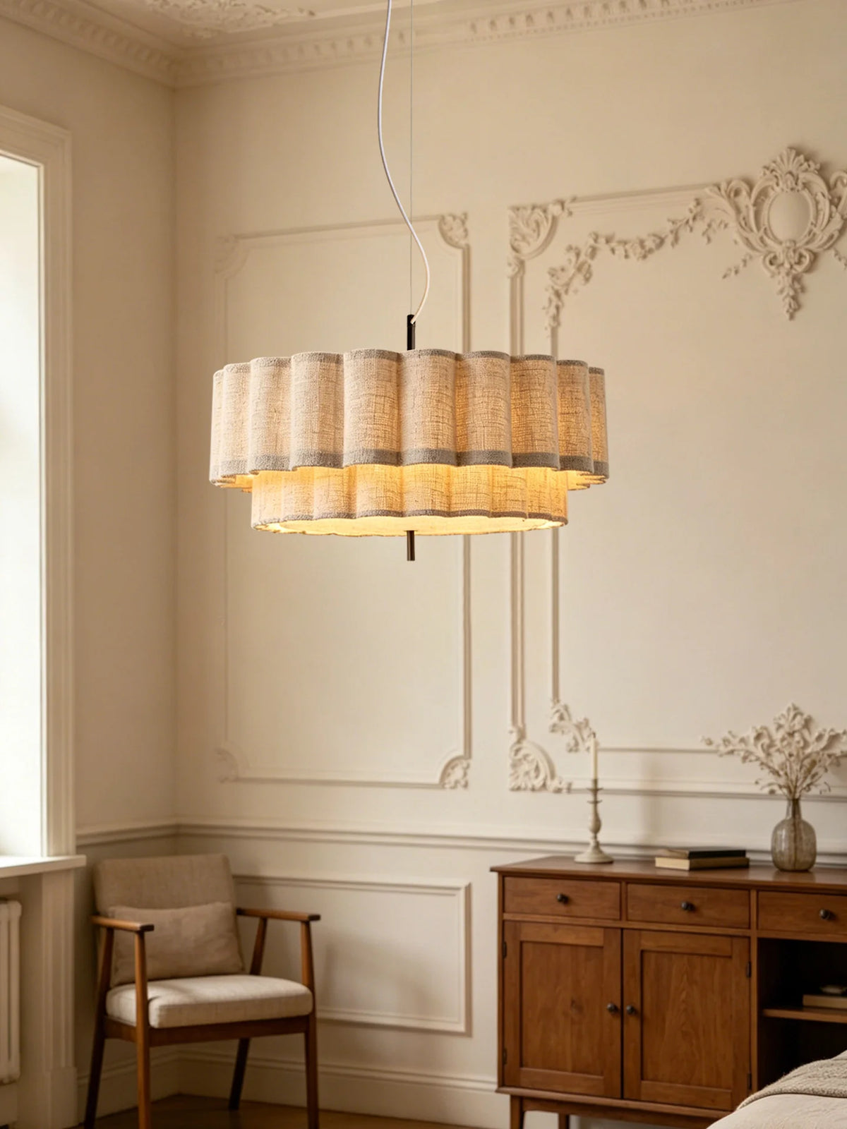 Rowan Fluted Fabric Pendant Lamp