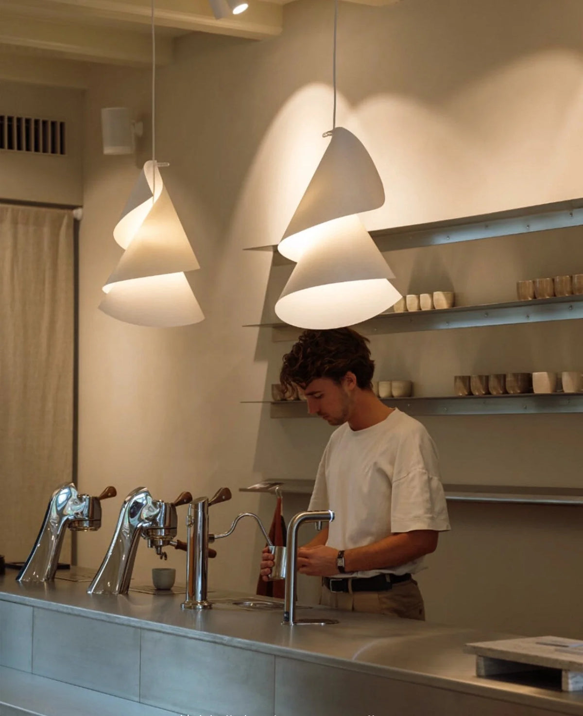 Whorl Paper Cone Pendant Lamp