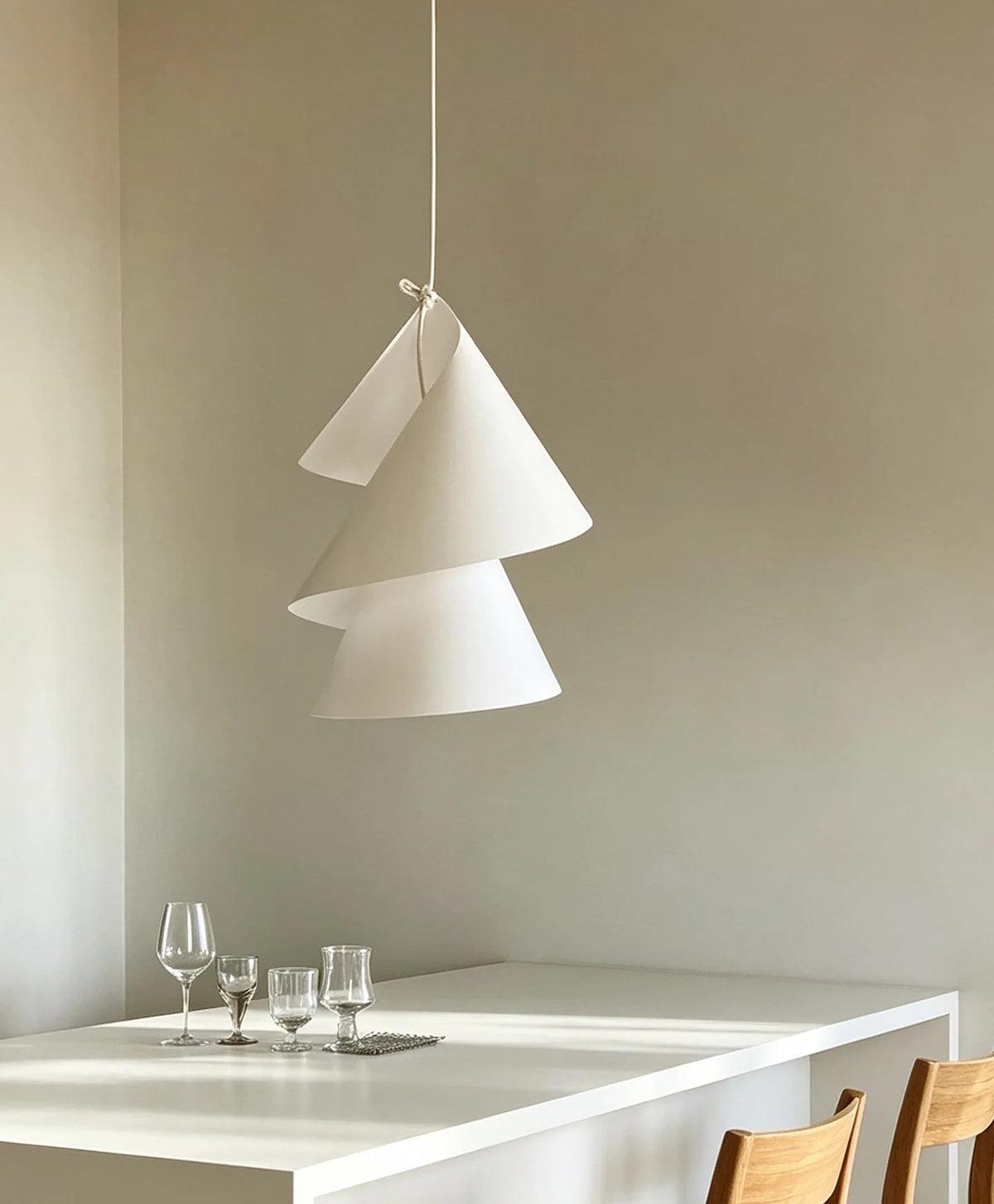 Whorl Paper Cone Pendant Lamp