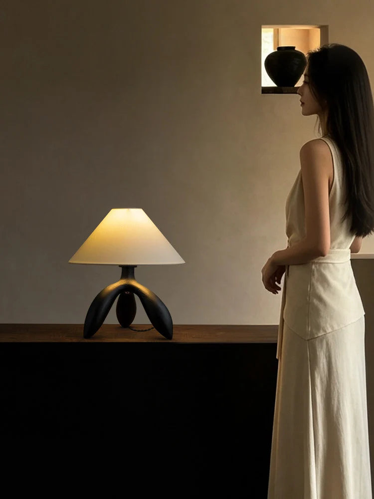 Trefoil Wood Table Lamp