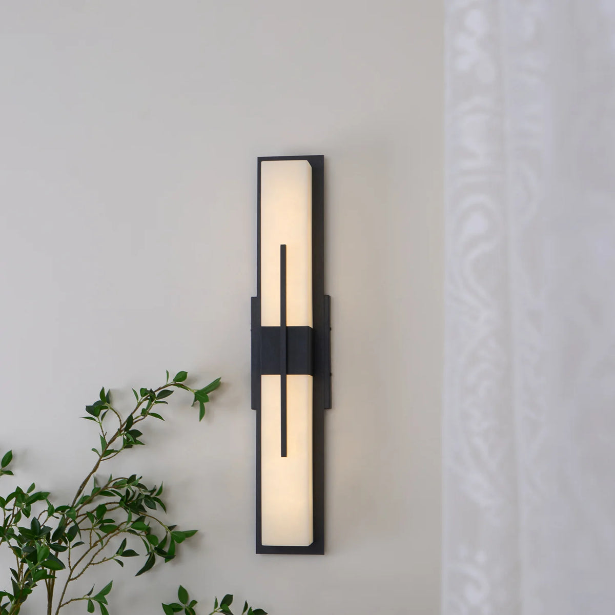 Linear Alabaster Outdoor Wall Light