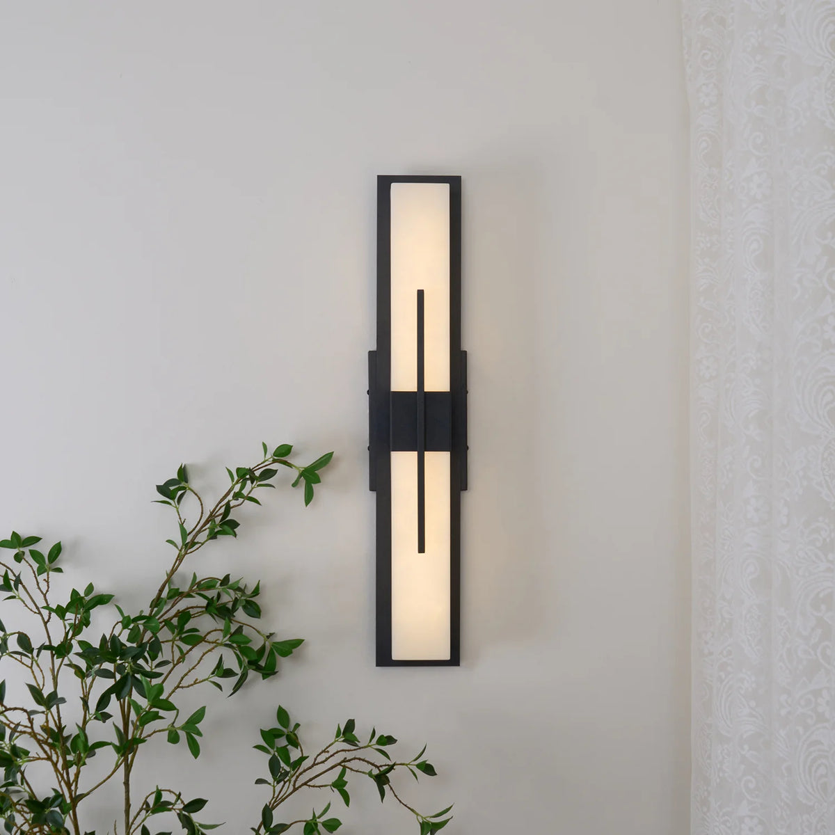 Linear Alabaster Outdoor Wall Light