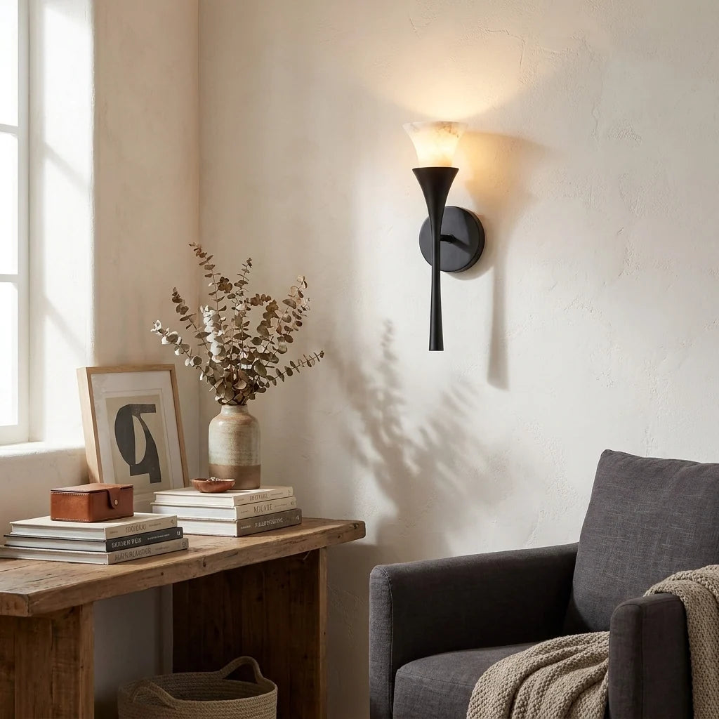 Flare Alabaster Wall Sconce