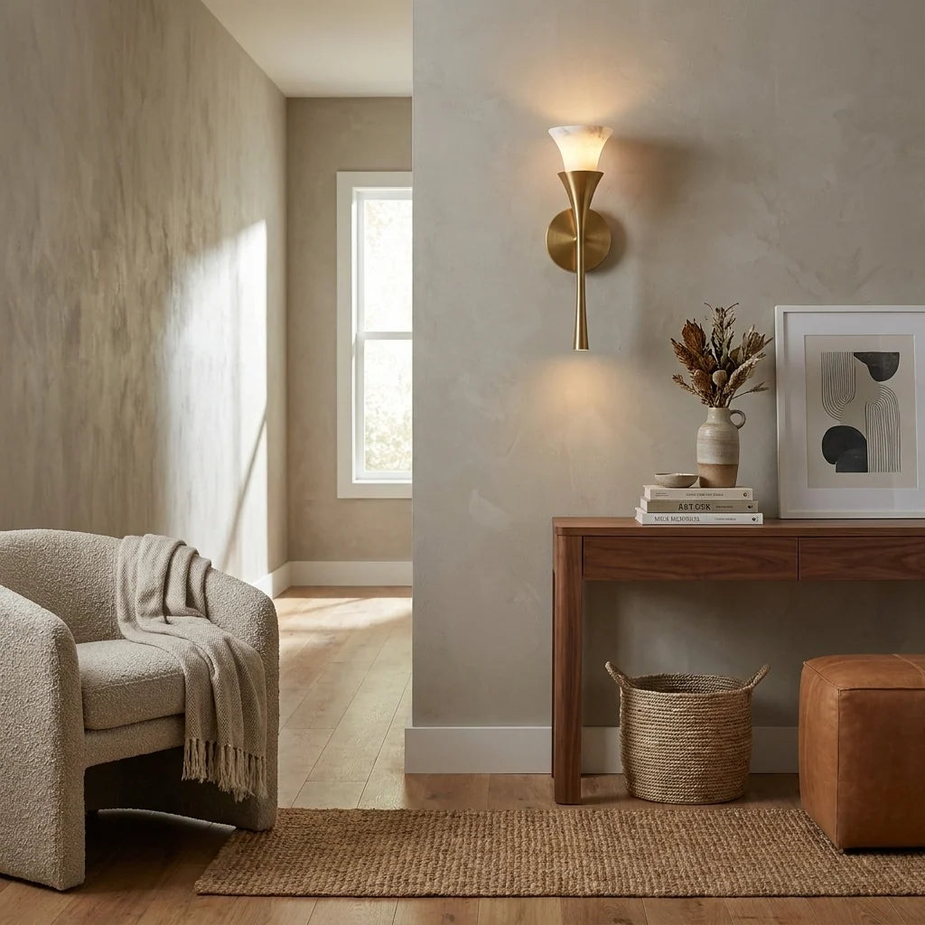 Flare Alabaster Wall Sconce
