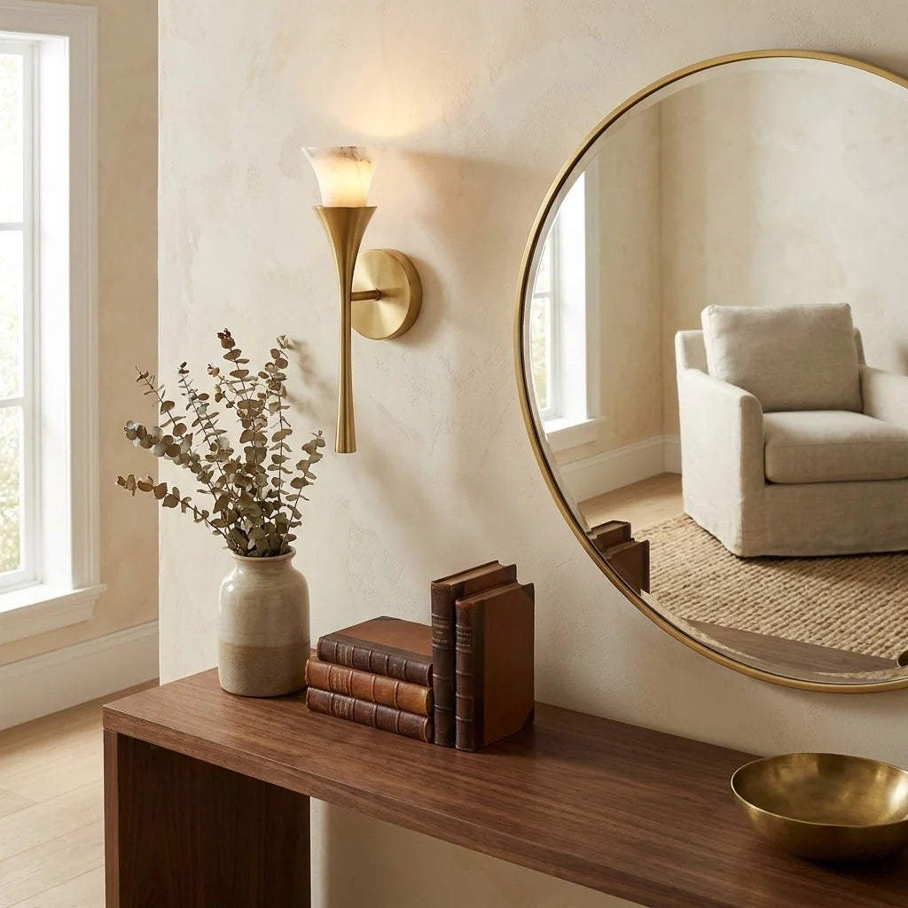 Flare Alabaster Wall Sconce