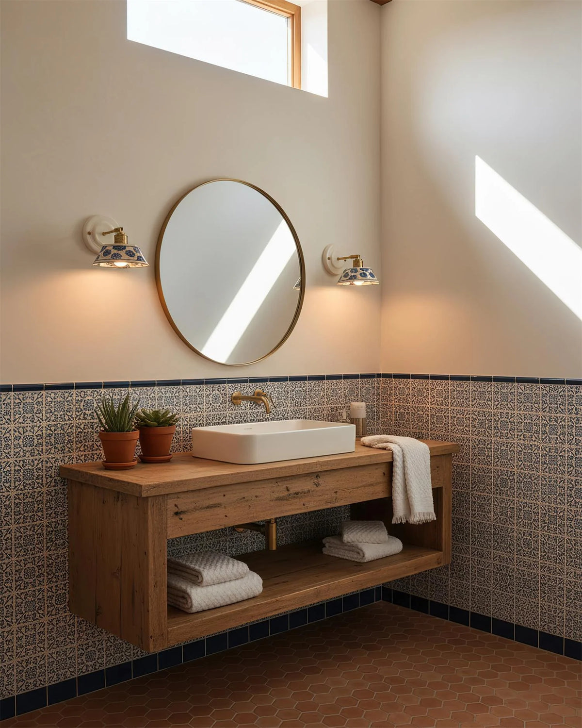 Porcelain Indigo Wall Lamp