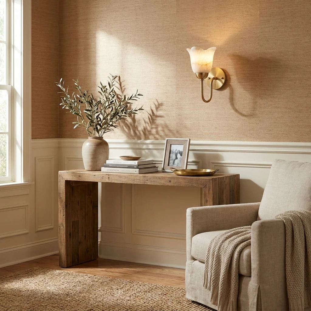 Magnolia Alabaster Wall Sconce