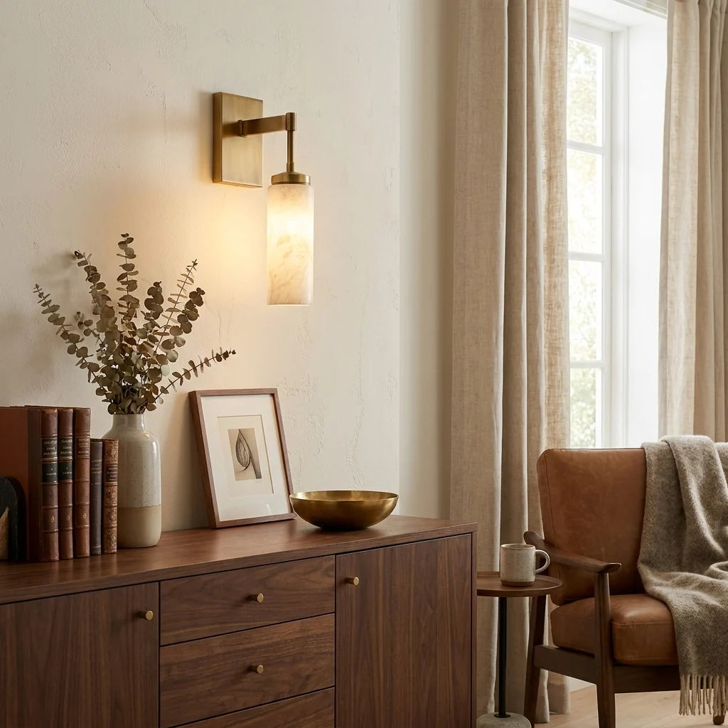 Elbow Alabaster Wall Sconce