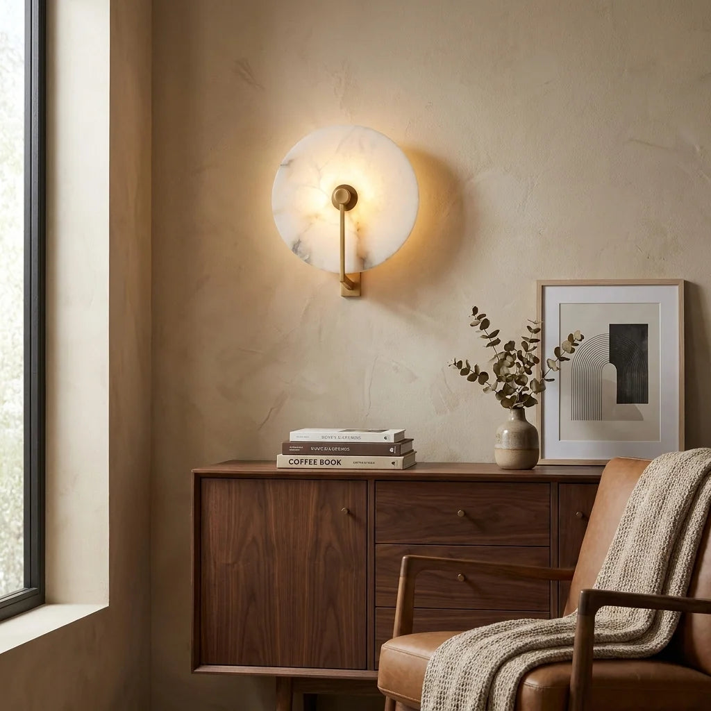 Medallion Alabaster Wall Sconce