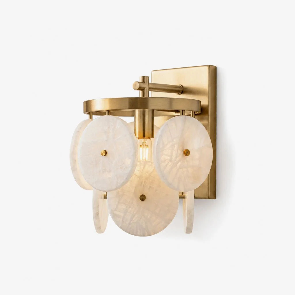 Rosette Alabaster Disc Sconce