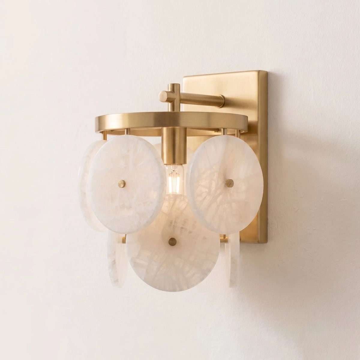 Rosette Alabaster Disc Sconce