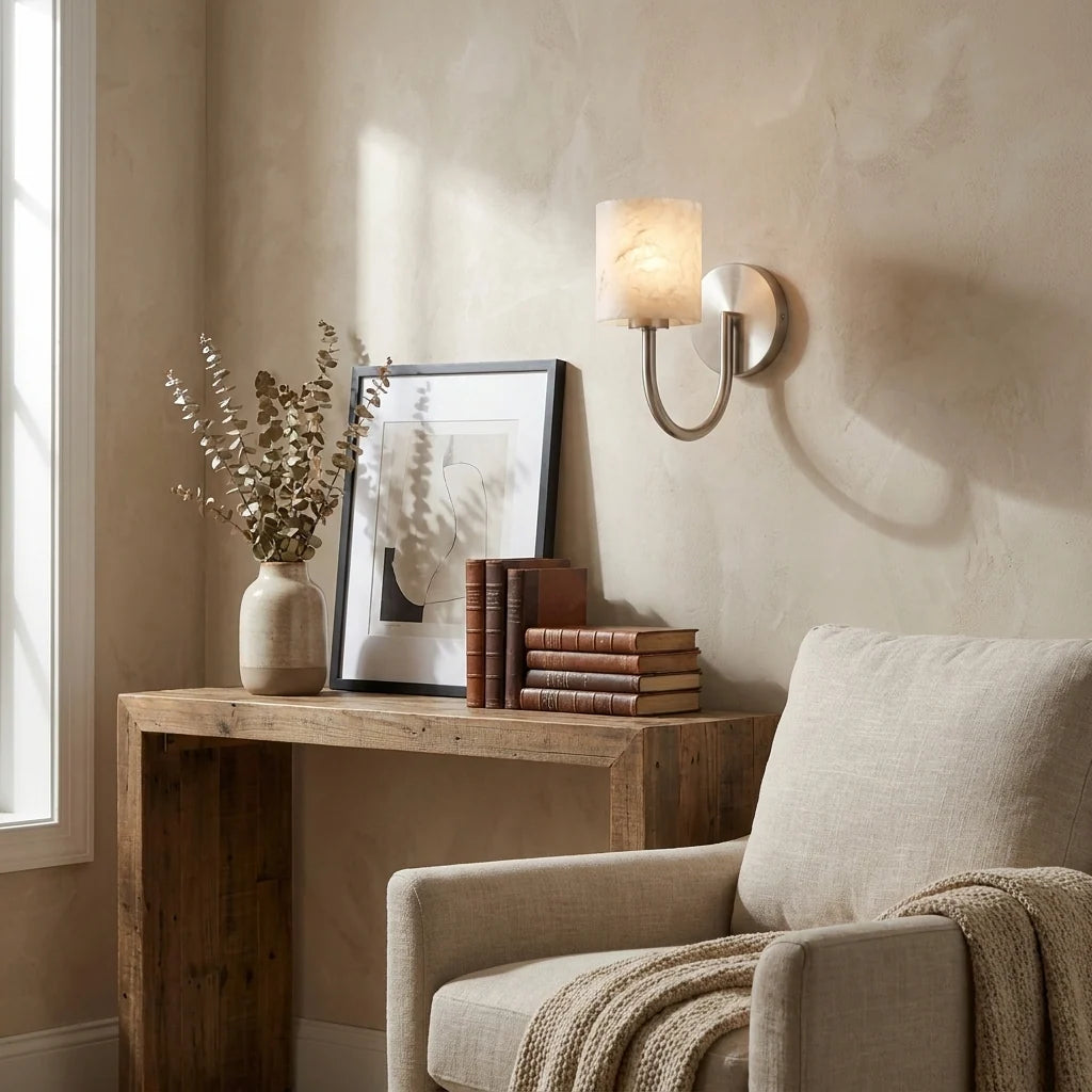 Crook Alabaster-Wandleuchte